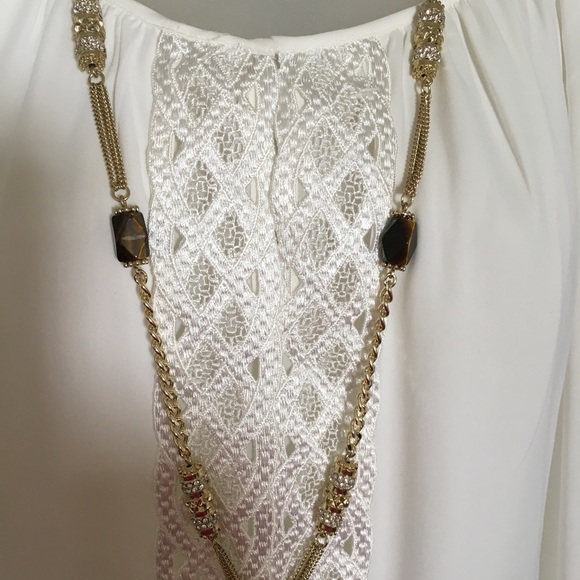 WHBM Tiger Eye & Tassel Pendant Long Necklace - Picture 3 of 6